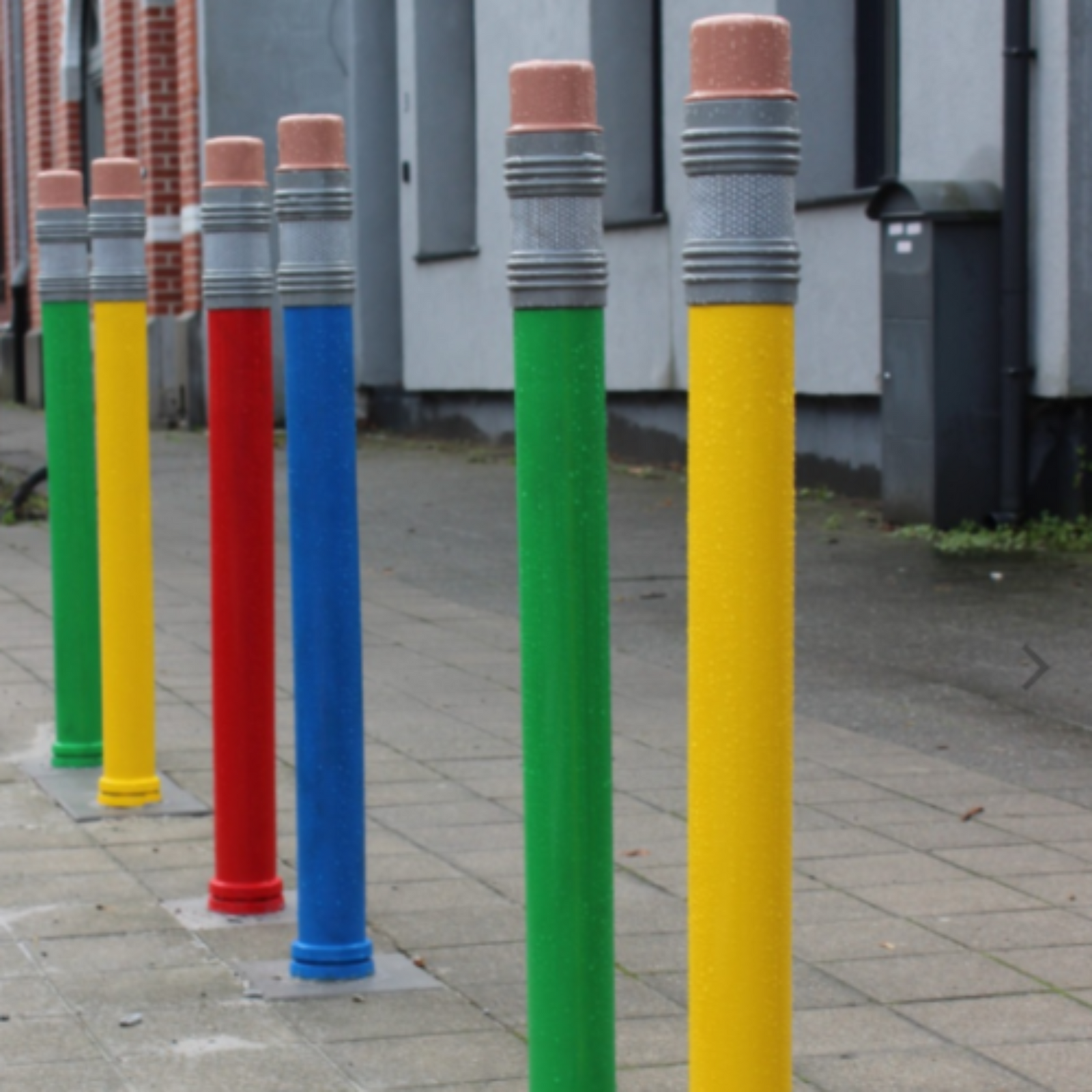 Flexible pencils bollards in multiple colors.